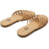 imageTrary Sandals WomenLeather Slides Women Comfortable Memory Foam Sandals for Women FootwearFashion Flat Summer Sandals for Women 2025Cnude