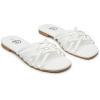 imageTrary Sandals WomenLeather Slides Women Comfortable Memory Foam Sandals for Women FootwearFashion Flat Summer Sandals for Women 2025Cwhite