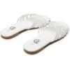 imageTrary Sandals WomenLeather Slides Women Comfortable Memory Foam Sandals for Women FootwearFashion Flat Summer Sandals for Women 2025Cwhite