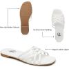 imageTrary Sandals WomenLeather Slides Women Comfortable Memory Foam Sandals for Women FootwearFashion Flat Summer Sandals for Women 2025Cwhite