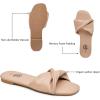 imageTrary Sandals WomenLeather Slides Women Comfortable Memory Foam Sandals for Women FootwearFashion Flat Summer Sandals for Women 2025Nude