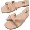 imageTrary Sandals WomenLeather Slides Women Comfortable Memory Foam Sandals for Women FootwearFashion Flat Summer Sandals for Women 2025Nude
