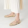 imageTrary Mary Jane Shoes Women Woven Flats for Women Dressy Ballet Flats Squared Toe Mesh Mary Jane Flats ShoesBeige Woven