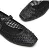 imageTrary Mary Jane Shoes Women Woven Flats for Women Dressy Ballet Flats Squared Toe Mesh Mary Jane Flats ShoesBlack Woven