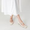 imageTrary Mary Jane Shoes Women Woven Flats for Women Dressy Ballet Flats Squared Toe Mesh Mary Jane Flats ShoesWhite Woven
