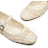imageTrary Mary Jane Shoes Women Woven Flats for Women Dressy Ballet Flats Squared Toe Mesh Mary Jane Flats ShoesWhite Woven
