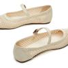 imageTrary Mary Jane Shoes Women Woven Flats for Women Dressy Ballet Flats Squared Toe Mesh Mary Jane Flats ShoesWhite Woven