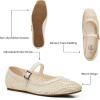 imageTrary Mary Jane Shoes Women Woven Flats for Women Dressy Ballet Flats Squared Toe Mesh Mary Jane Flats ShoesWhite Woven