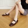 imageTrary Womens Ballet FlatsMary Jane Shoes for WomenSquare Toe Dressy Comfortable ShoesCoffee