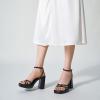 imageTrary Gold ampamp White Heels  Square Toe 3 inch Platform Strappy ampamp Block Heels for Wide Feet Ankle Strap Y2k Shoes for PromBlack Pu