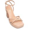 imageTrary Gold ampamp White Heels  Square Toe 3 inch Platform Strappy ampamp Block Heels for Wide Feet Ankle Strap Y2k Shoes for PromNude Pu