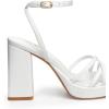 imageTrary Gold ampamp White Heels  Square Toe 3 inch Platform Strappy ampamp Block Heels for Wide Feet Ankle Strap Y2k Shoes for PromWhite Pu
