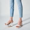 imageTrary Gold ampamp White Heels  Square Toe 3 inch Platform Strappy ampamp Block Heels for Wide Feet Ankle Strap Y2k Shoes for PromWhite Pu