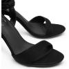 imageTrary Pink Purple Nude Red Black Heels for Women Lace Up Chunky Heels for Women Strappy Heels for Women Sandals High Platform Stripper Heels Comfortable Wide Width Tie Up Heels 3 Inch Open ToeBlack Suede