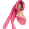 imageTrary Pink Purple Nude Red Black Heels for Women Lace Up Chunky Heels for Women Strappy Heels for Women Sandals High Platform Stripper Heels Comfortable Wide Width Tie Up Heels 3 Inch Open ToeStiletto Pink