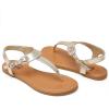 imageTrary Sandals Womens Thong Sandals for Women with TStrap Adjustable Ankle Buckle for Women Sandals Flat Sandals for Women Dressy Cute Sandals for Women Summer Sandals for Women 2023Gold Pu