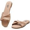 imageTrary Sandals WomenLeather Slides Women Comfortable Memory Foam Sandals for Women FootwearFashion Flat Summer Sandals for Women 2025Dnude