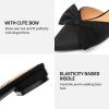 imageTrary Womens Black Bow Pointed Toe Mules Modern Mule Size 5Black Suede