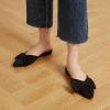 imageTrary Womens Black Bow Pointed Toe Mules Modern Mule Size 5Black Suede