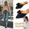 imageTrary Womens Black Bow Pointed Toe Mules Modern Mule Size 5Black Suede