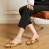 imageTrary Womens Black Bow Pointed Toe Mules Modern Mule Size 5Brown