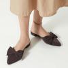 imageTrary Womens Black Bow Pointed Toe Mules Modern Mule Size 5Matte Pu Coffee