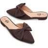 imageTrary Womens Black Bow Pointed Toe Mules Modern Mule Size 5Matte Pu Coffee