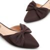 imageTrary Womens Black Bow Pointed Toe Mules Modern Mule Size 5Matte Pu Coffee