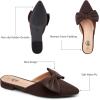 imageTrary Womens Black Bow Pointed Toe Mules Modern Mule Size 5Matte Pu Coffee