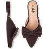 imageTrary Womens Black Bow Pointed Toe Mules Modern Mule Size 5Matte Pu Coffee