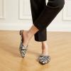 imageTrary Womens Black Bow Pointed Toe Mules Modern Mule Size 5Natural Snake
