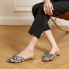 imageTrary Womens Black Bow Pointed Toe Mules Modern Mule Size 5Natural Snake