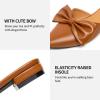 imageTrary Womens Black Bow Pointed Toe Mules Modern Mule Size 5Pubrown