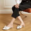 imageTrary Womens Black Bow Pointed Toe Mules Modern Mule Size 5Puwhite