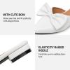 imageTrary Womens Black Bow Pointed Toe Mules Modern Mule Size 5Puwhite