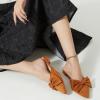 imageTrary Womens Black Bow Pointed Toe Mules Modern Mule Size 5Suede Brown