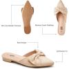 imageTrary Womens Black Bow Pointed Toe Mules Modern Mule Size 5Suede Cream