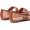 imageTrary Ballet Flats for WomenMesh Mary Jane ShoesDouble Buckle Strap Spring Summer Shoes Comfortable DressyBrown