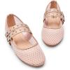 imageTrary Ballet Flats for WomenMesh Mary Jane ShoesDouble Buckle Strap Spring Summer Shoes Comfortable DressyNude