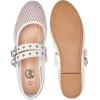imageTrary Ballet Flats for WomenMesh Mary Jane ShoesDouble Buckle Strap Spring Summer Shoes Comfortable DressyWhite