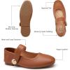 imageTrary Flats for Women Mary Jane Shoes Dress Shoes for Women Comfortable Business Office Casual with VelcroBrown