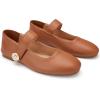 imageTrary Flats for Women Mary Jane Shoes Dress Shoes for Women Comfortable Business Office Casual with VelcroBrown