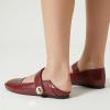 imageTrary Flats for Women Mary Jane Shoes Dress Shoes for Women Comfortable Business Office Casual with VelcroBurgundy