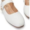 imageTrary Flats for Women Mary Jane Shoes Dress Shoes for Women Comfortable Business Office Casual with VelcroWhite