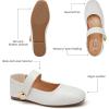 imageTrary Flats for Women Mary Jane Shoes Dress Shoes for Women Comfortable Business Office Casual with VelcroWhite