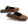 imageTrary Mules for Woman Mary Jane Flat Shoes Slip on Comfortable Backless Loafers Flats Square Toe Office Casual VintageCocoa Brown