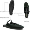 imageTrary Mules for Woman Mary Jane Flat Shoes Slip on Comfortable Backless Loafers Flats Square Toe Office Casual VintageDeep Forest Green
