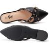 imageTrary Mules for WomenComfortable Pointed Toe FlatsBackless Loafers SlipOns Womens ClogsBusiness Casual Fall Winter Shoes Women DressyBlack
