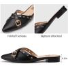 imageTrary Mules for WomenComfortable Pointed Toe FlatsBackless Loafers SlipOns Womens ClogsBusiness Casual Fall Winter Shoes Women DressyBlack