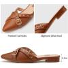 imageTrary Mules for WomenComfortable Pointed Toe FlatsBackless Loafers SlipOns Womens ClogsBusiness Casual Fall Winter Shoes Women DressyBrown